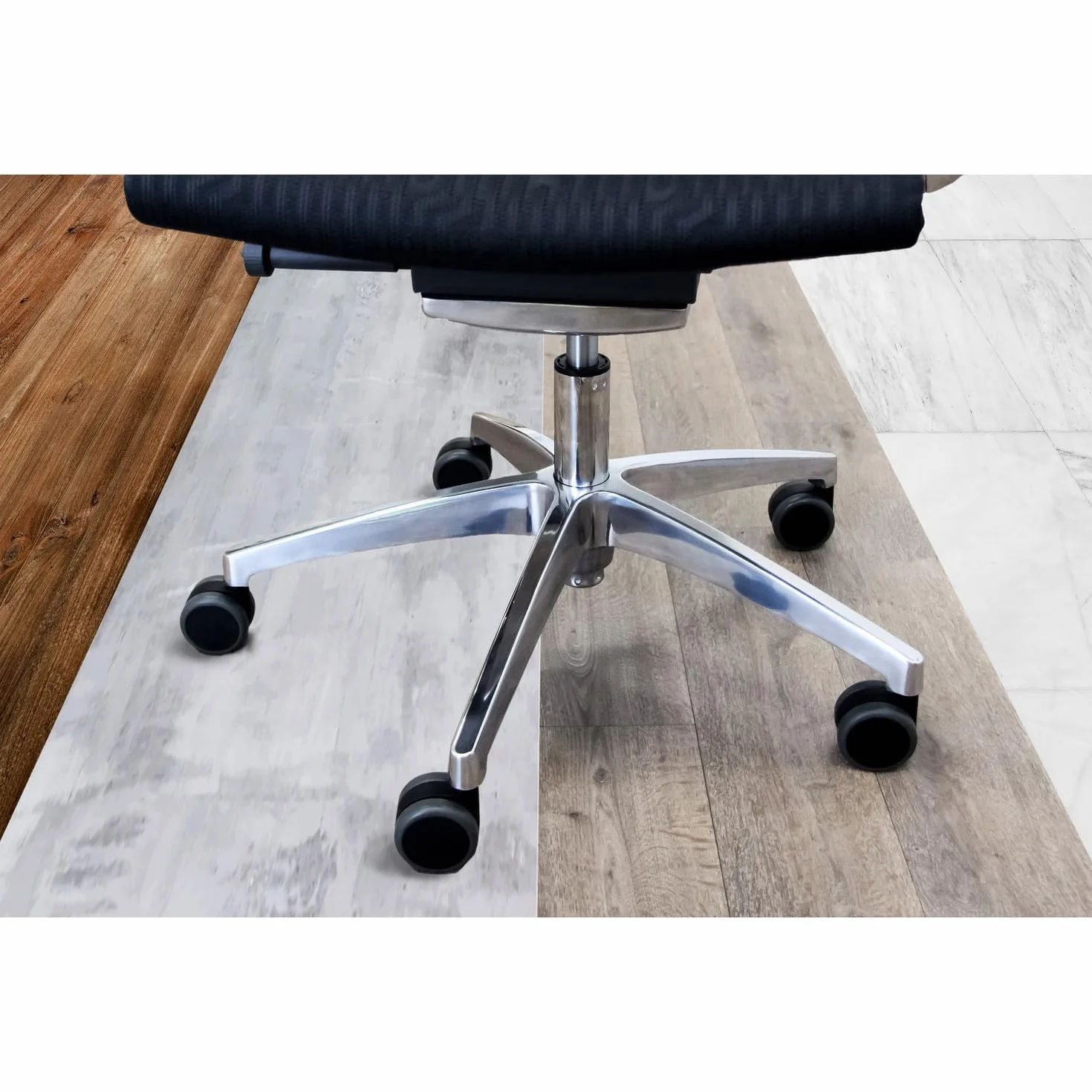 hjh OFFICE 619025 5X Ruedas para sillas ROLO No-Noise 11mm/65mm, Negro, Suelos Duros