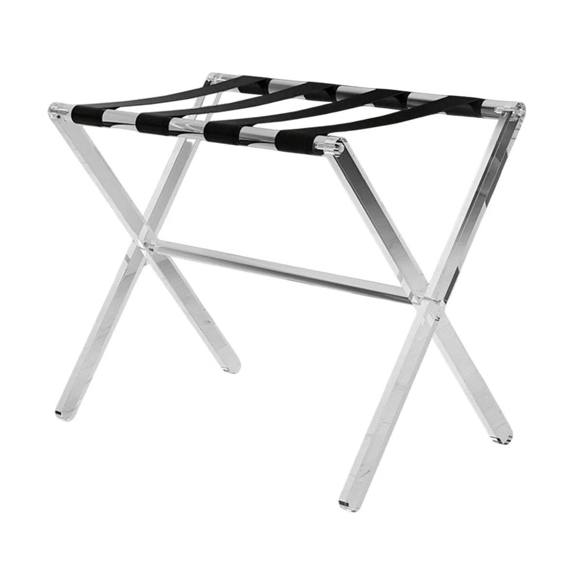 Soporte para Maleta, portaequipajes acrílico para habitación de huéspedes, Soporte Ligero y Resistente para Equipaje para Hotel, Negro Sin Asas