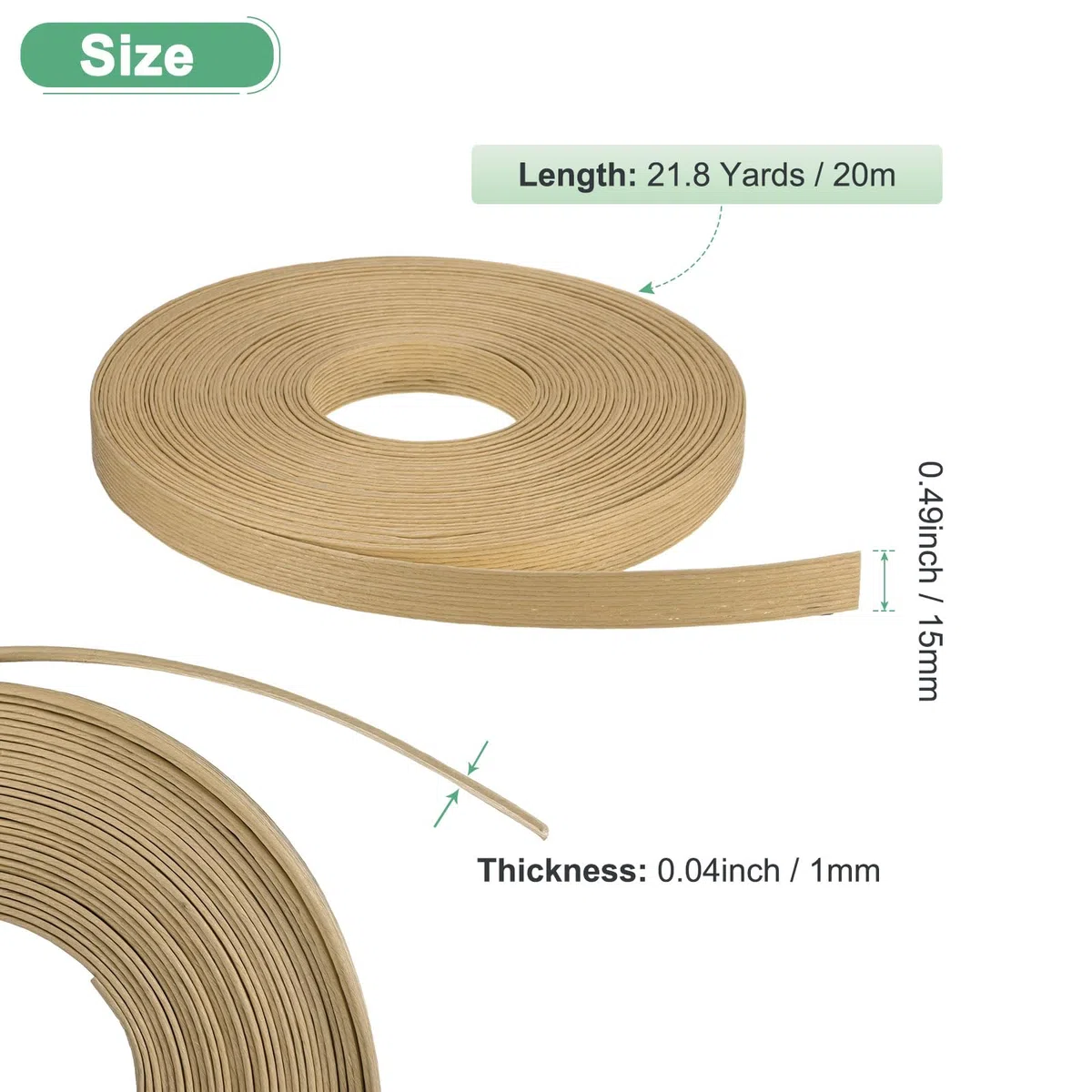 M METERXITY Mimbre De Papel Trenzado 12 Hebras 21.8 Yardas x 0.47 Pulgada Material De Mimbre De Papel Para Manualidades DIY/Decoración Del Hogar Suministros [Burlywood]
