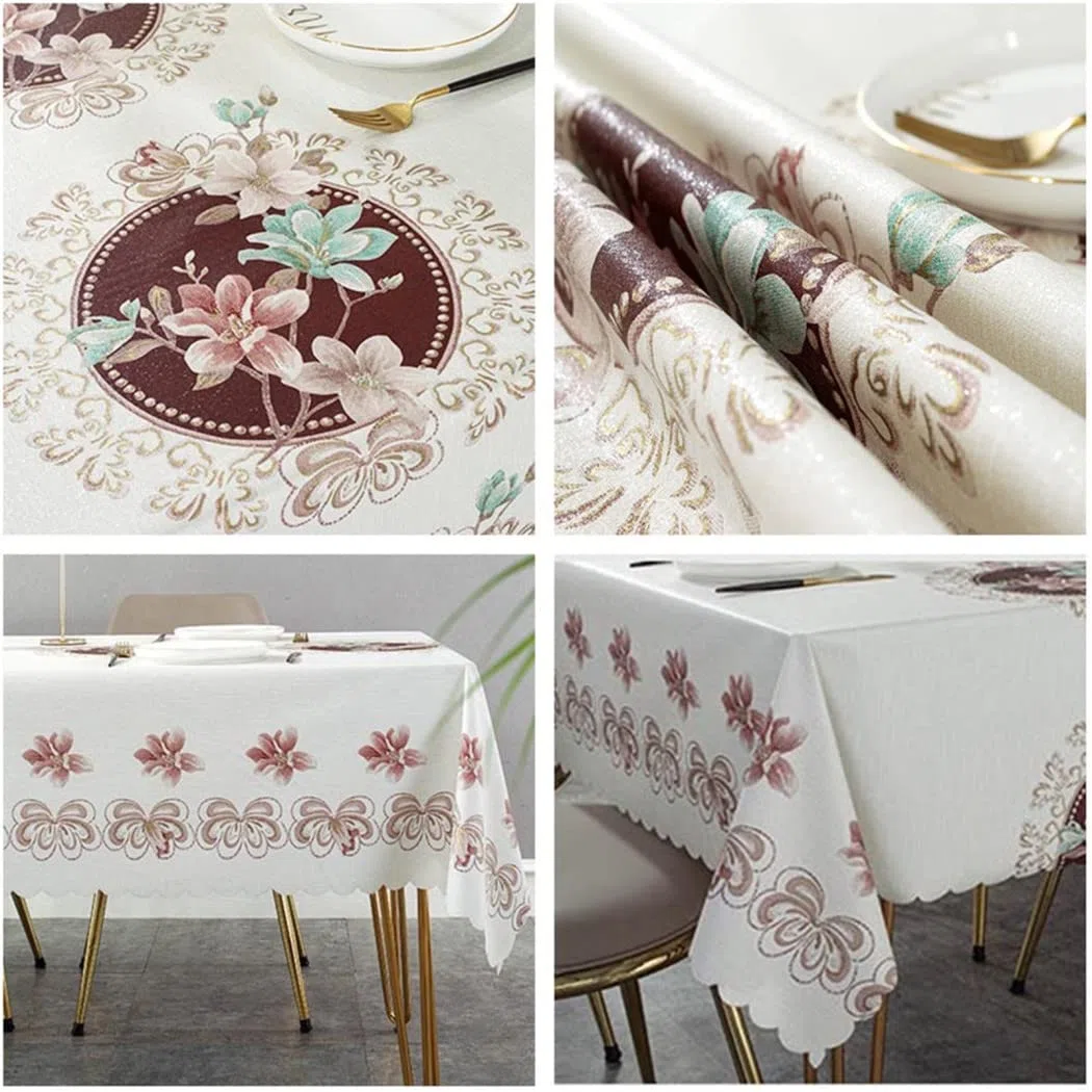 Mantel De Vinilo Rectangular Manteles Resinados Antimanchas Manteles Mesa Floral Impermeable Manteles De Plástico PVC Lavables para Cocina Restaurante Jardín Boda Fiesta Picnic,135x200cm