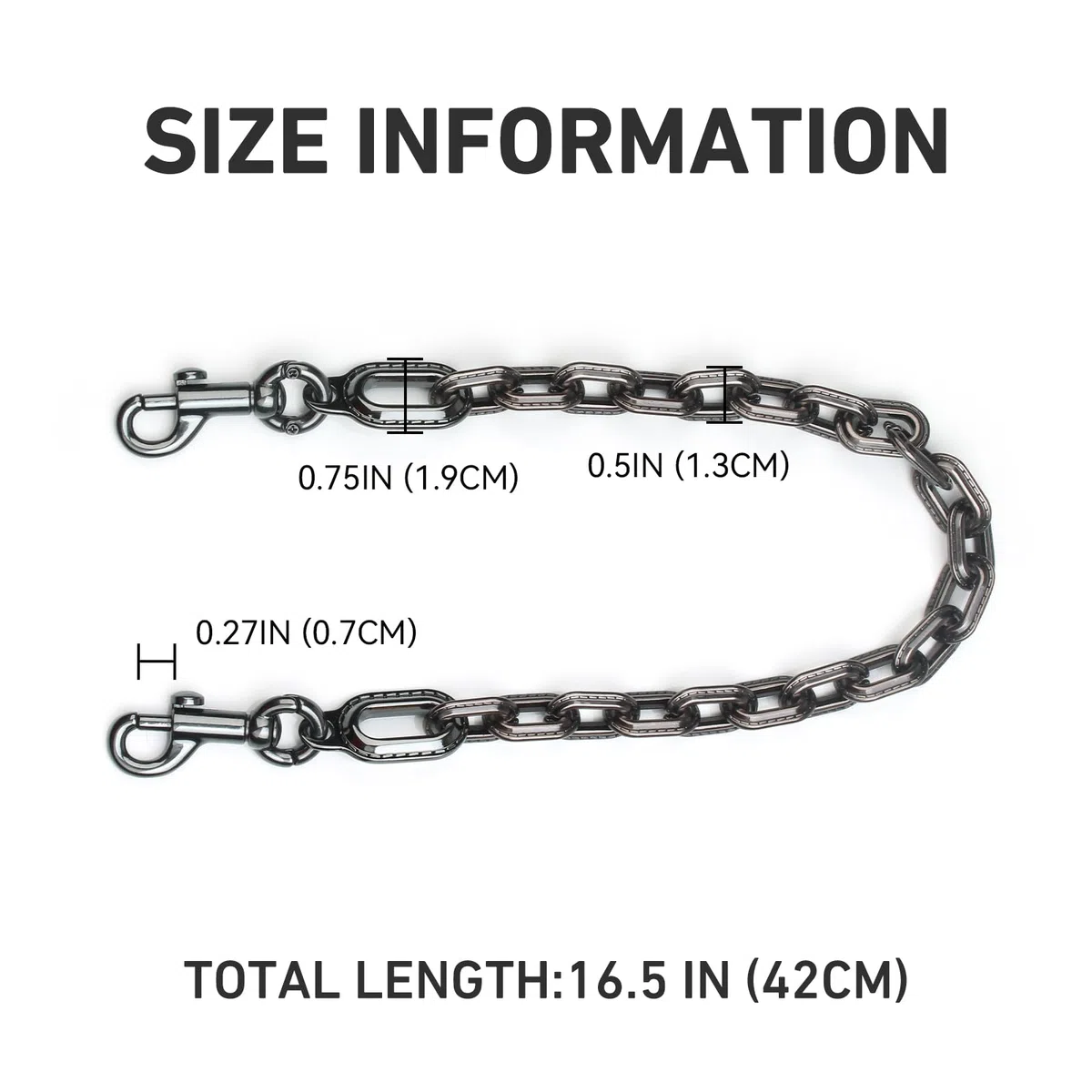 jiesinlov Correa de cadena para bolso de mano, cadenas de hierro con hebillas de metal de repuesto para bolsas de hombro (16.5 pulgadas)