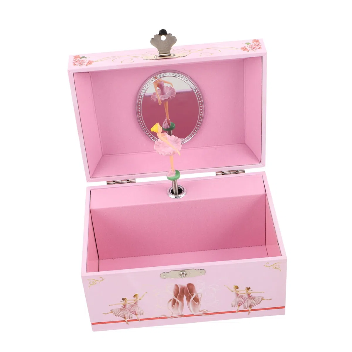 Gatuida Caja de Música Delicada en MDF con Bailarina Giratoria para Niñas Joyero Musical Rosa Almacenamiento de Joyas Adecuado para Habitación Infantil