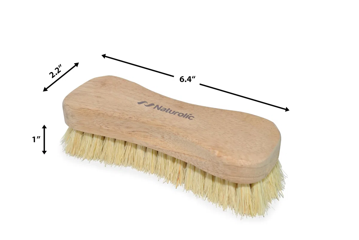 Juego de cepillos de madera natural para fregar | Mango de madera | Cerdas Tampico | Productos de limpieza ecológicos | Paquete de 2