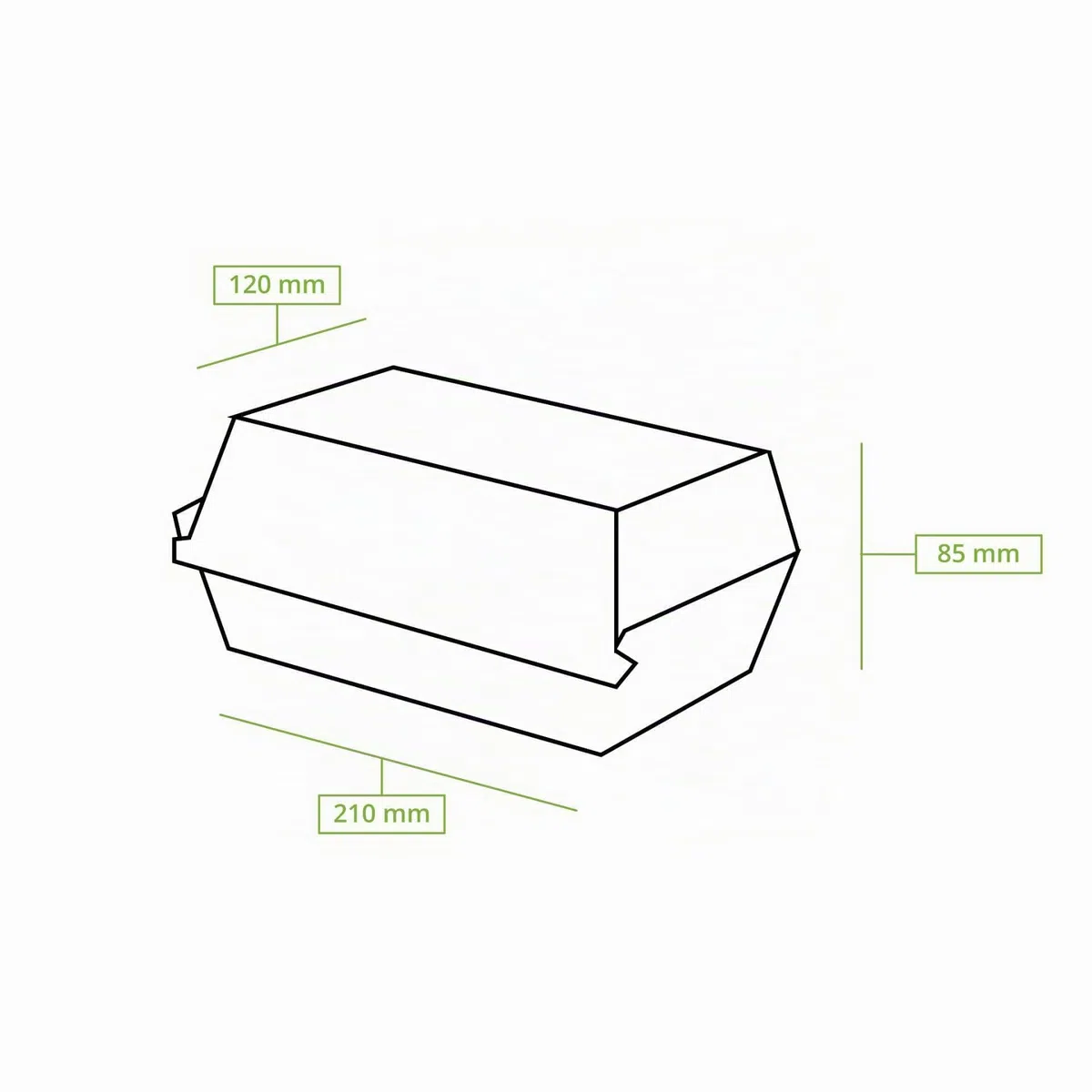 BIOZOYG Caja de cartón kraft Take Away 200 piezas I Cajas de comida robustas con tapa de bisagra alta I Caja de snacks I Envase To Go de cartón marrón 21,4 x 11,4 x 8,5 cm I Biodegradable