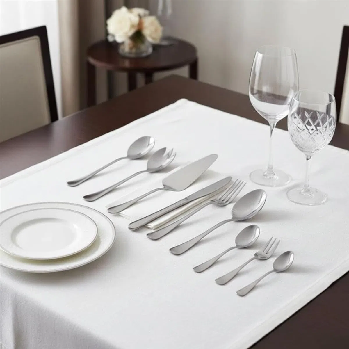 alpina Cubertería 75 Piezas para 12 Personas – Cubiertos Acero Inoxidable – Cubiertos Cucharas Tenedores Cuchillos Postre Café Té – Juego Completo Cocina Comedor