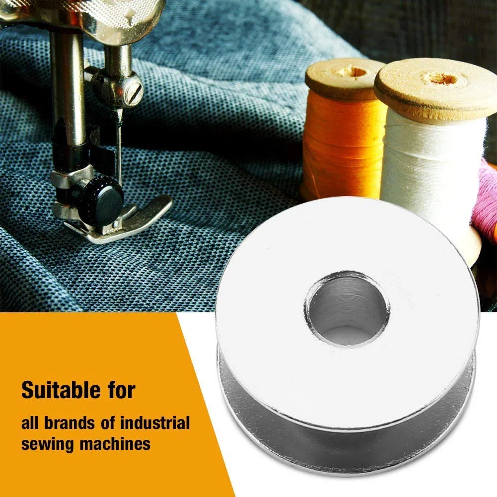100 Pcs Canillas MáQuina de Coser, Canillas Maquina Coser Industrial, Canillas de Metal para Maquina de Coser, Bobinas de Coser de Metal para MáQuinas de Coser Industriales Universales(sin agujeros)