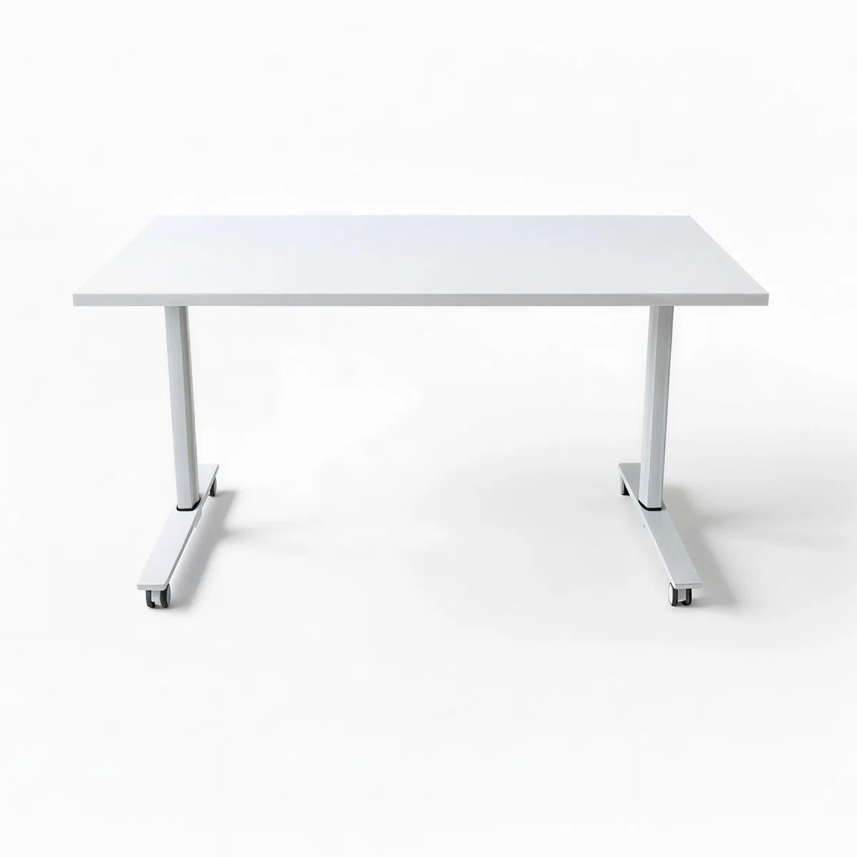 Spacio FlexiMove Mesa Plegable y Volteable de Oficina con Ruedas Escritorio abatible Profesional (Blanco, 140x60cm)