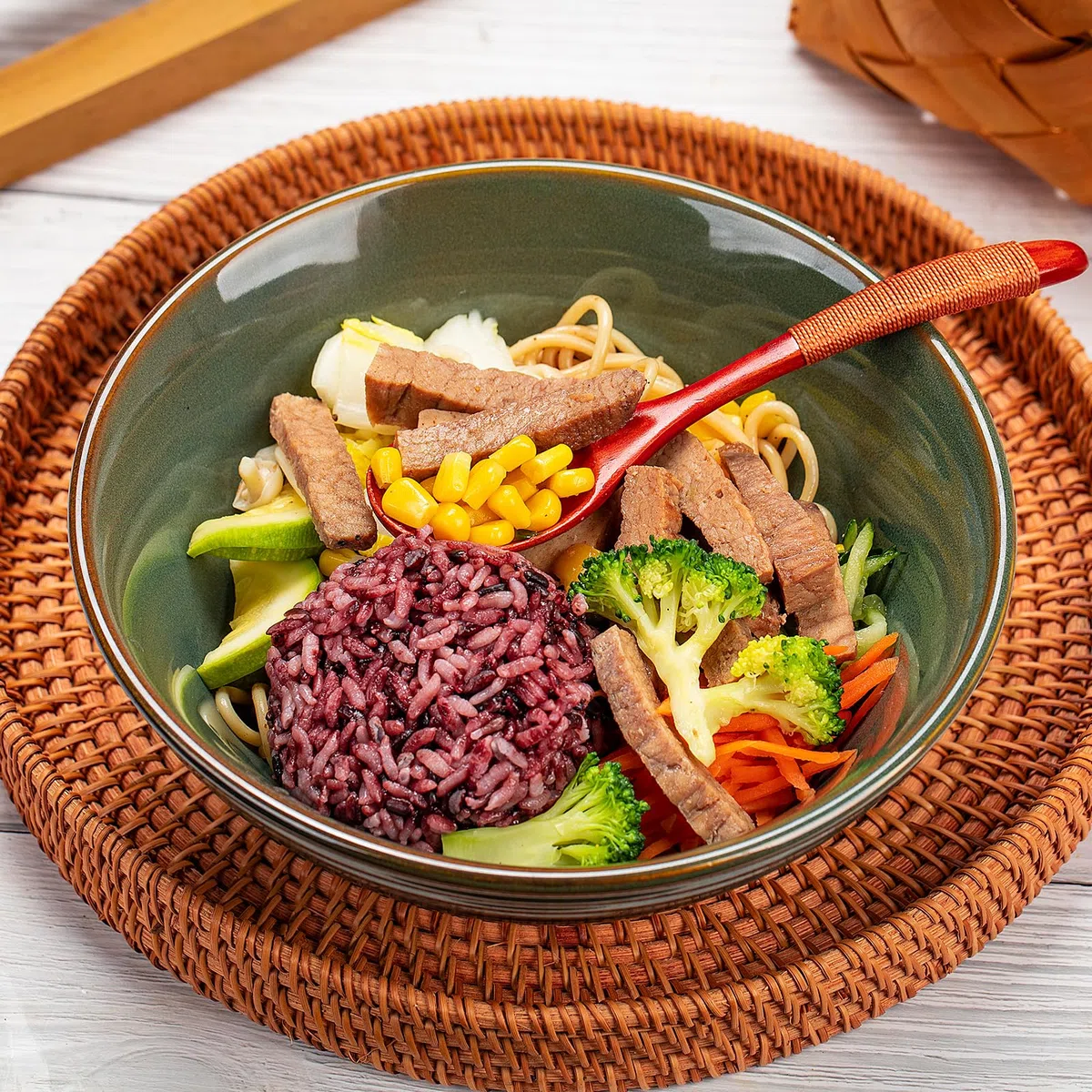 Ramen Bowl Set With Chopsticks and Spoon - Japanese Ceramic Soup Bowls, Vintage 1200ml Müslischalen, Ensaladera