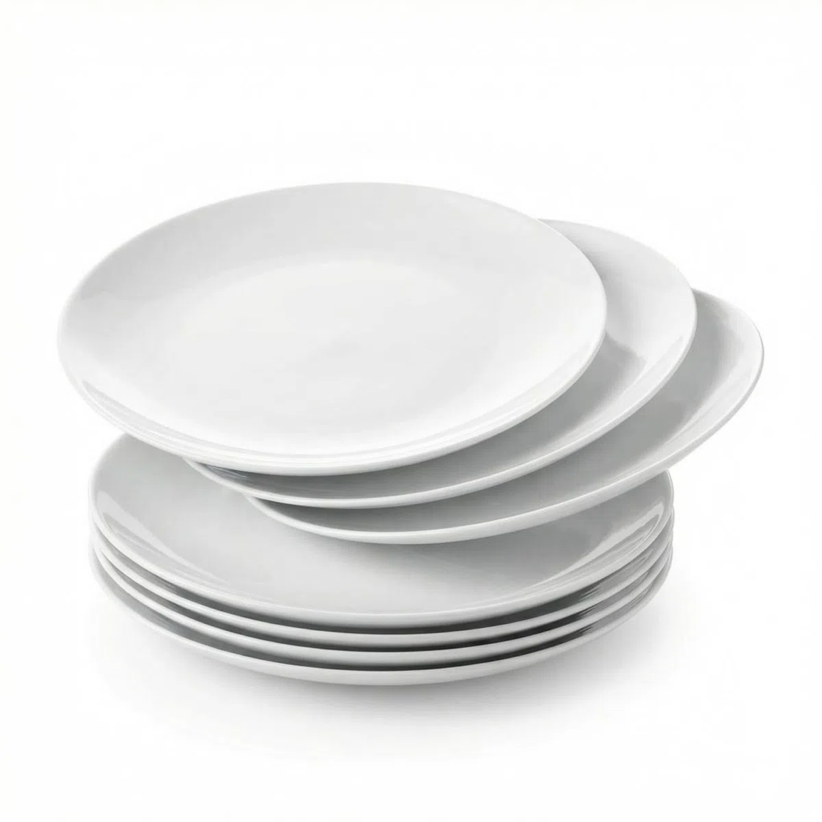 CORELLE Vitrelle - Juego de 6 platos para ensalada (cristal de tres capas, antiastilla), 21,6 cm, color blanco helado