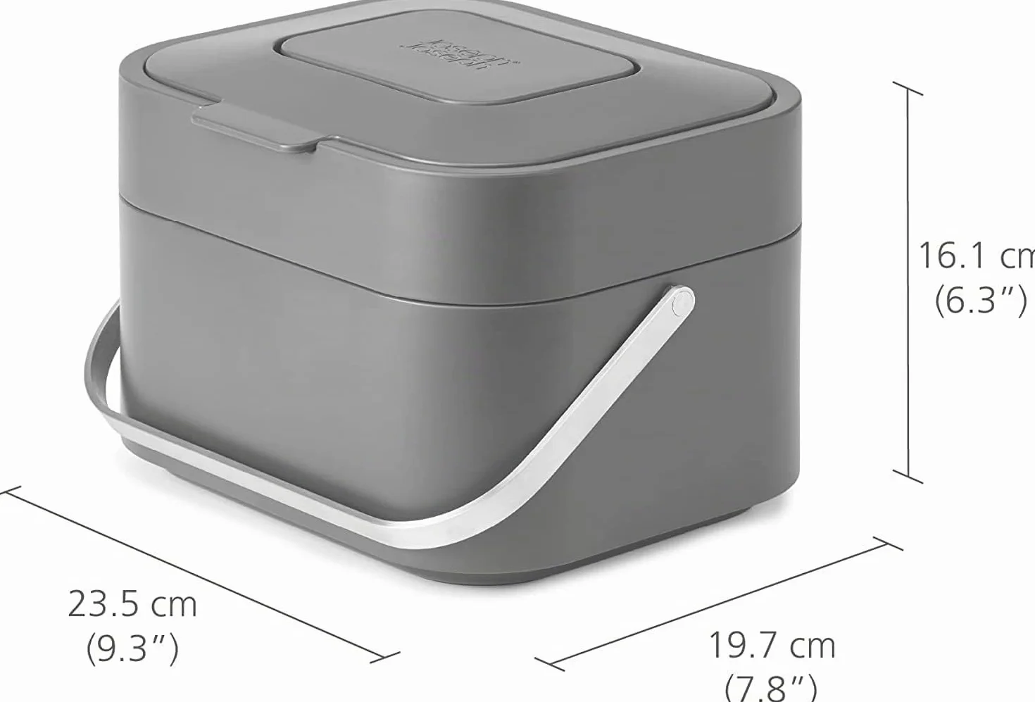 Joseph Joseph 30015 Cubo de basura con tapa, Stone, 4