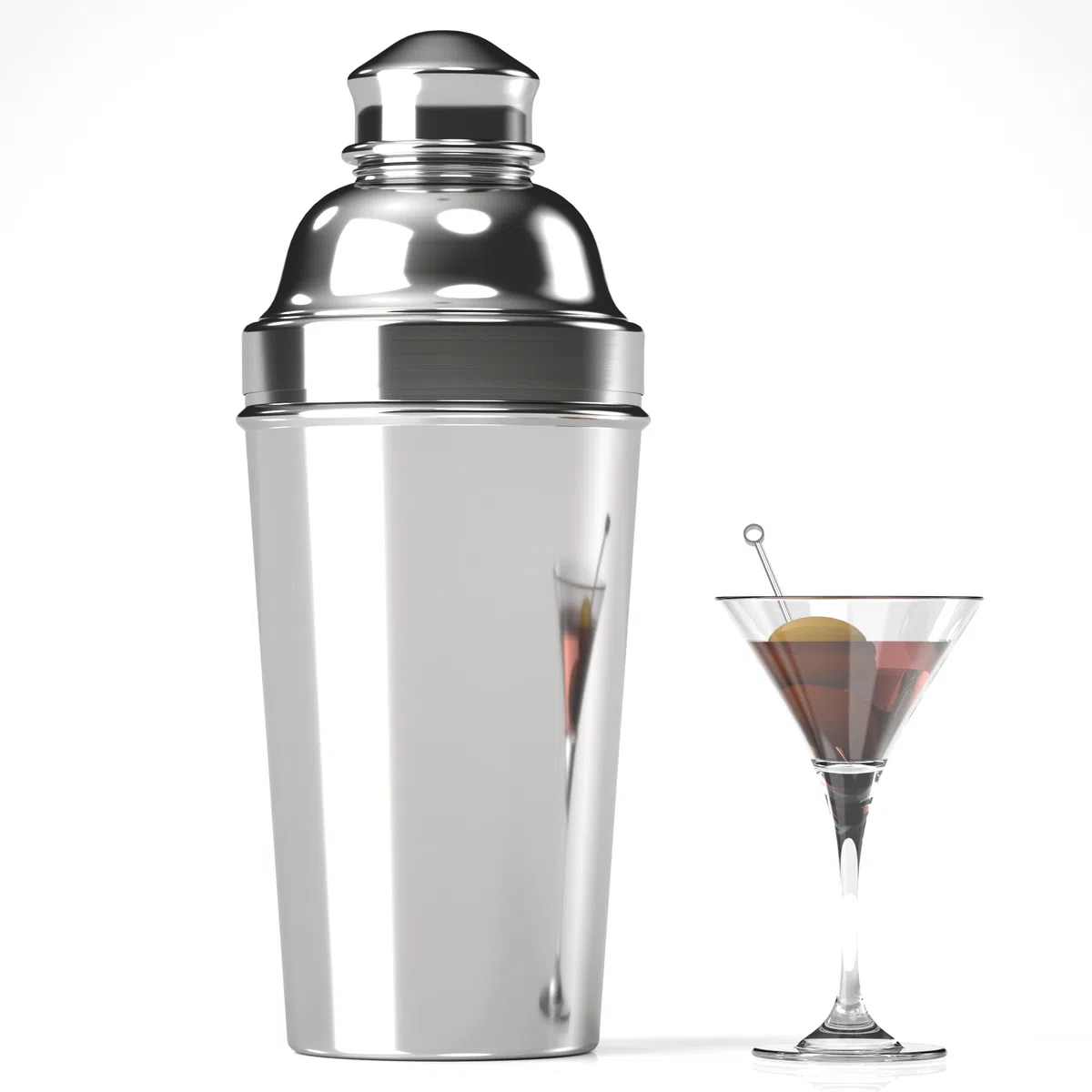Coctelera grande de acero inoxidable, 1.8 L, para mezclar cócteles, coctelera plateada, mezclador de bebidas, 1,729.3 g, con colador integrado