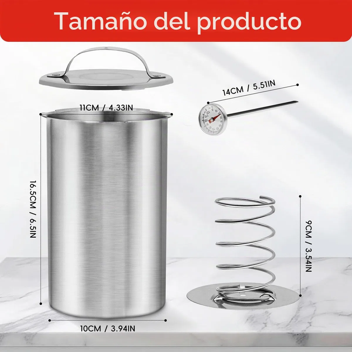 Molde de prensa de carne para carnes delicatessen de acero inoxidable, molde de prensa de jamón con termómetro y 20 bolsas de cocina para hacer carne casera saludable
