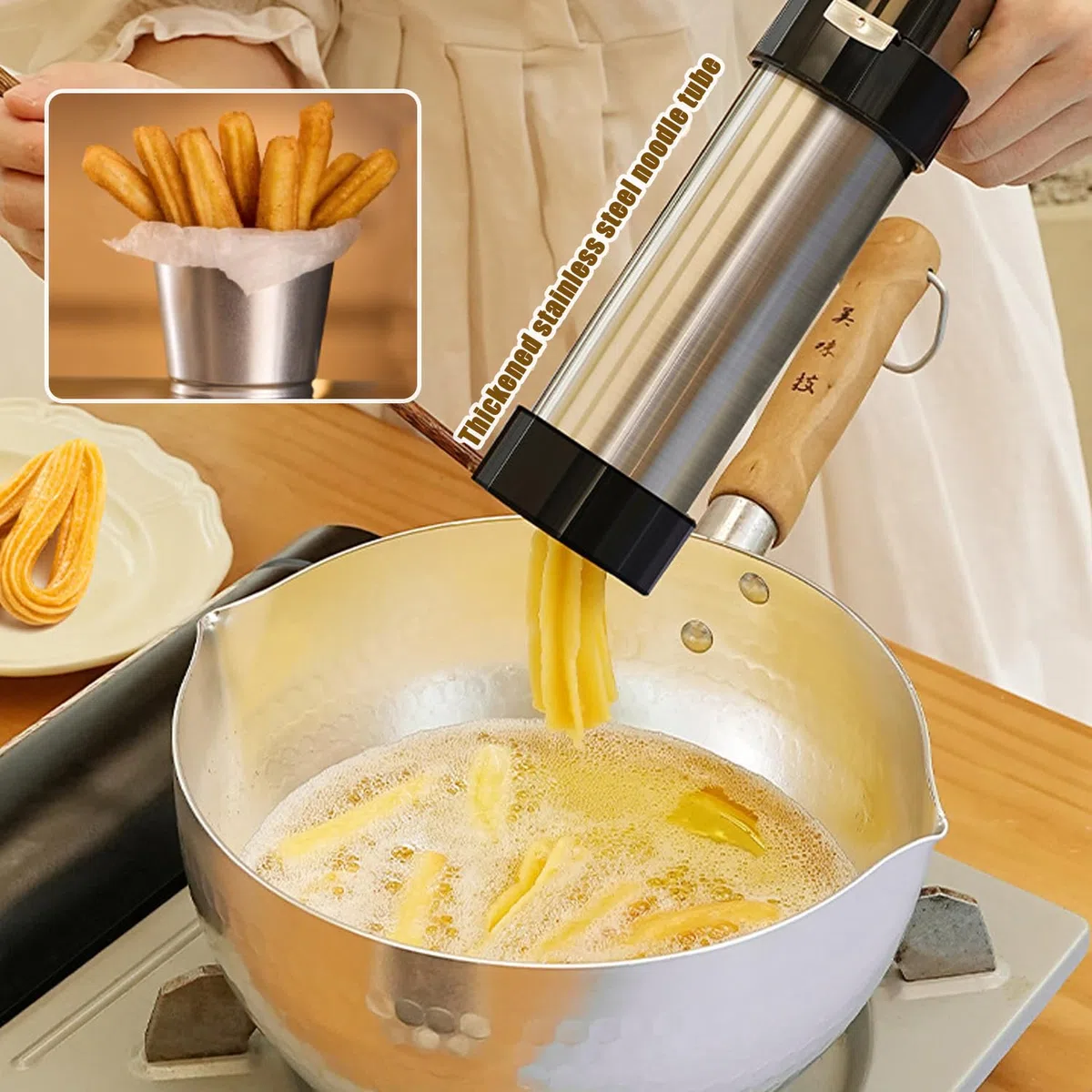 Biscuit Maker,Prensa para Galletas de Acero Inoxidable, Máquina de Prensado de Galletas, Prensa de Galletas, Máquina Galletas Molde para Repostería， con 16 Moldes De Disco y 8 Boquillas Prensa