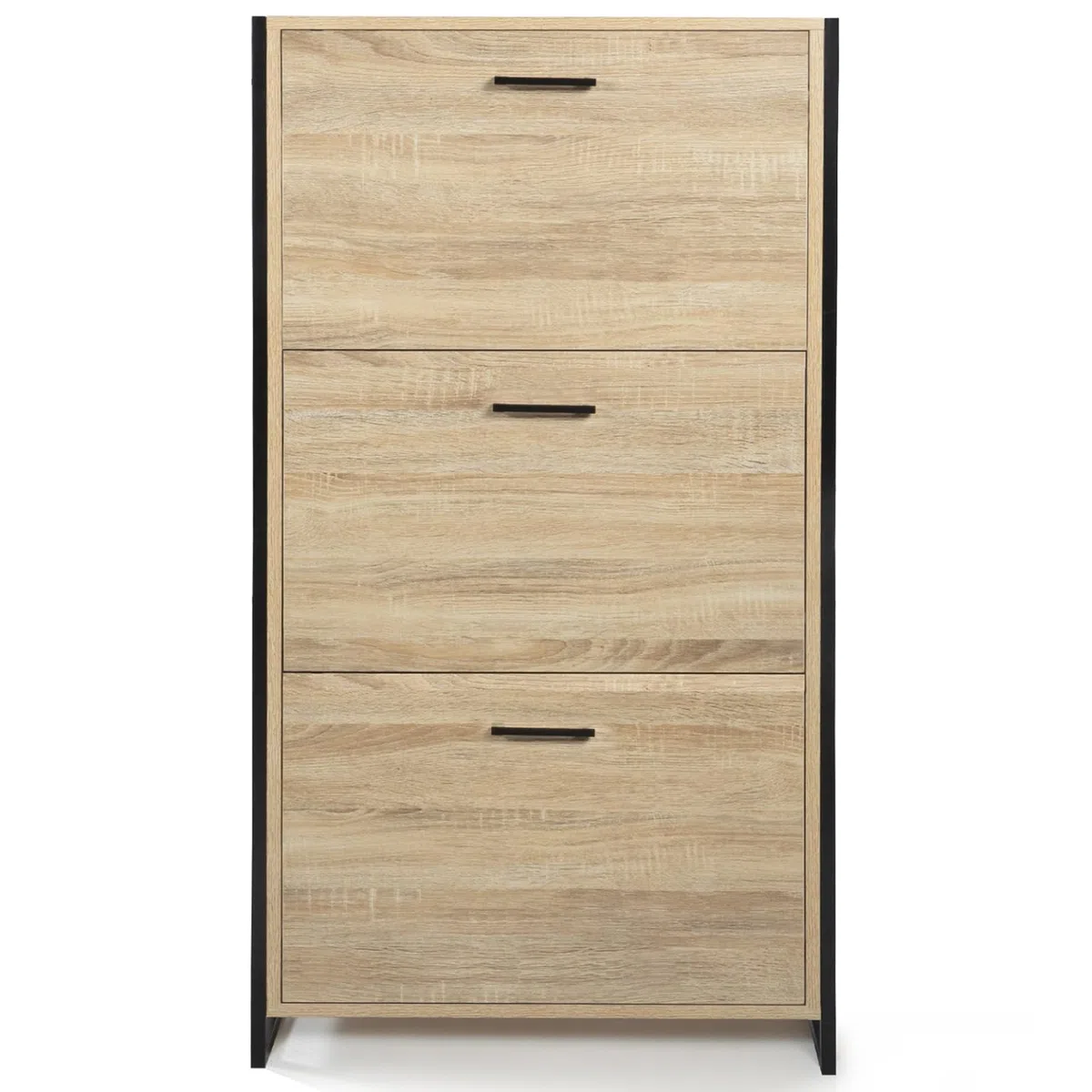 IDMarket - Mueble para zapatos 18 pares LUIS 3 puertas Diseño industrial