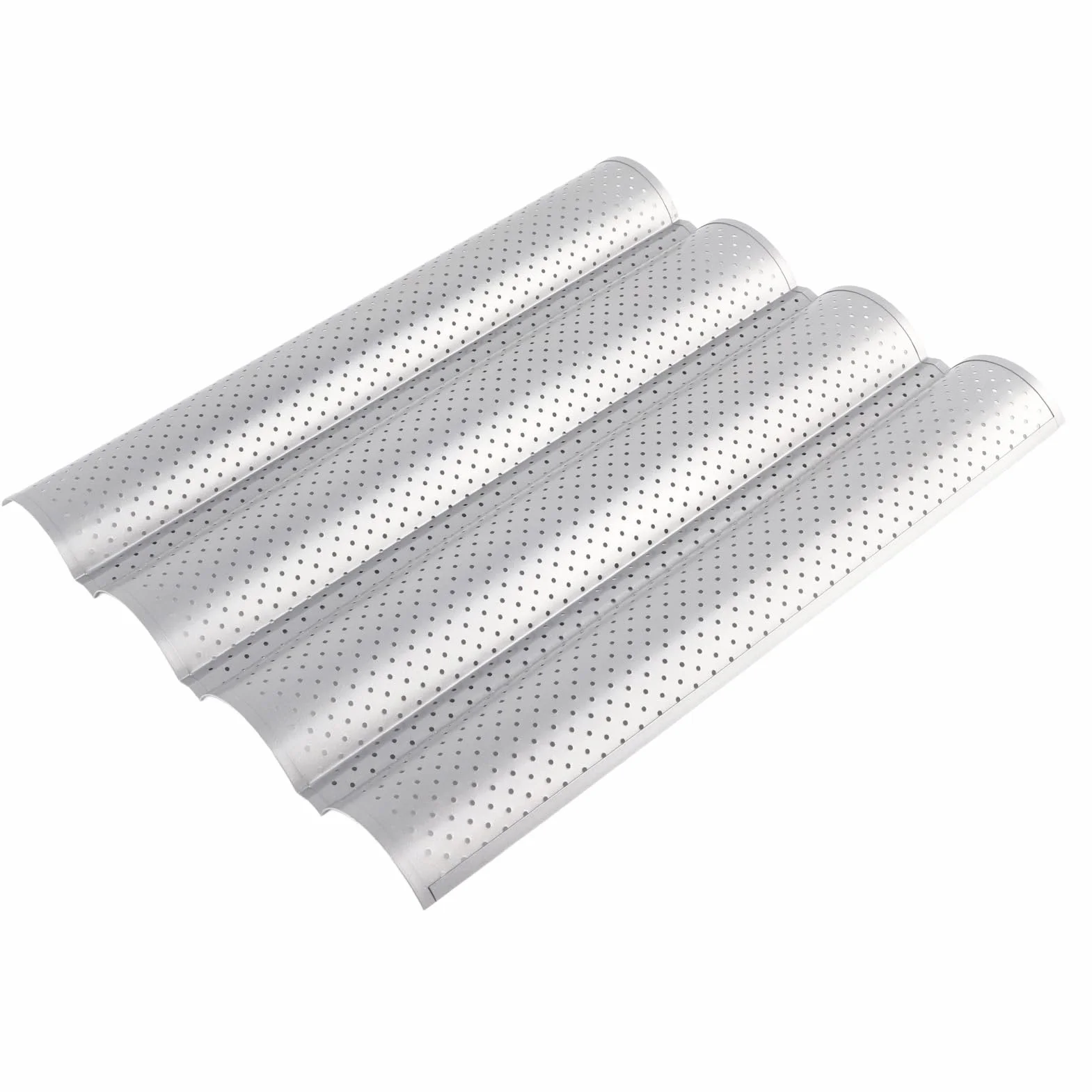 HEEPDD Moldes para hornear acero inoxidable antiadherente, múltiples ranuras y ondas, bandeja para pan francés y repostería, resistente y fácil limpieza, for uso profesional y doméstico