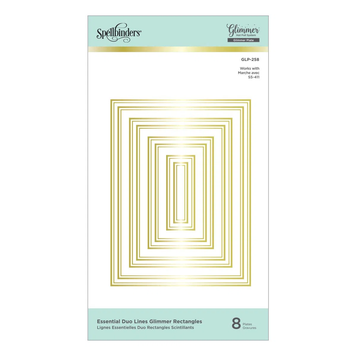 GLIMMER HOT FOIL - Rectángulos de placa de metal