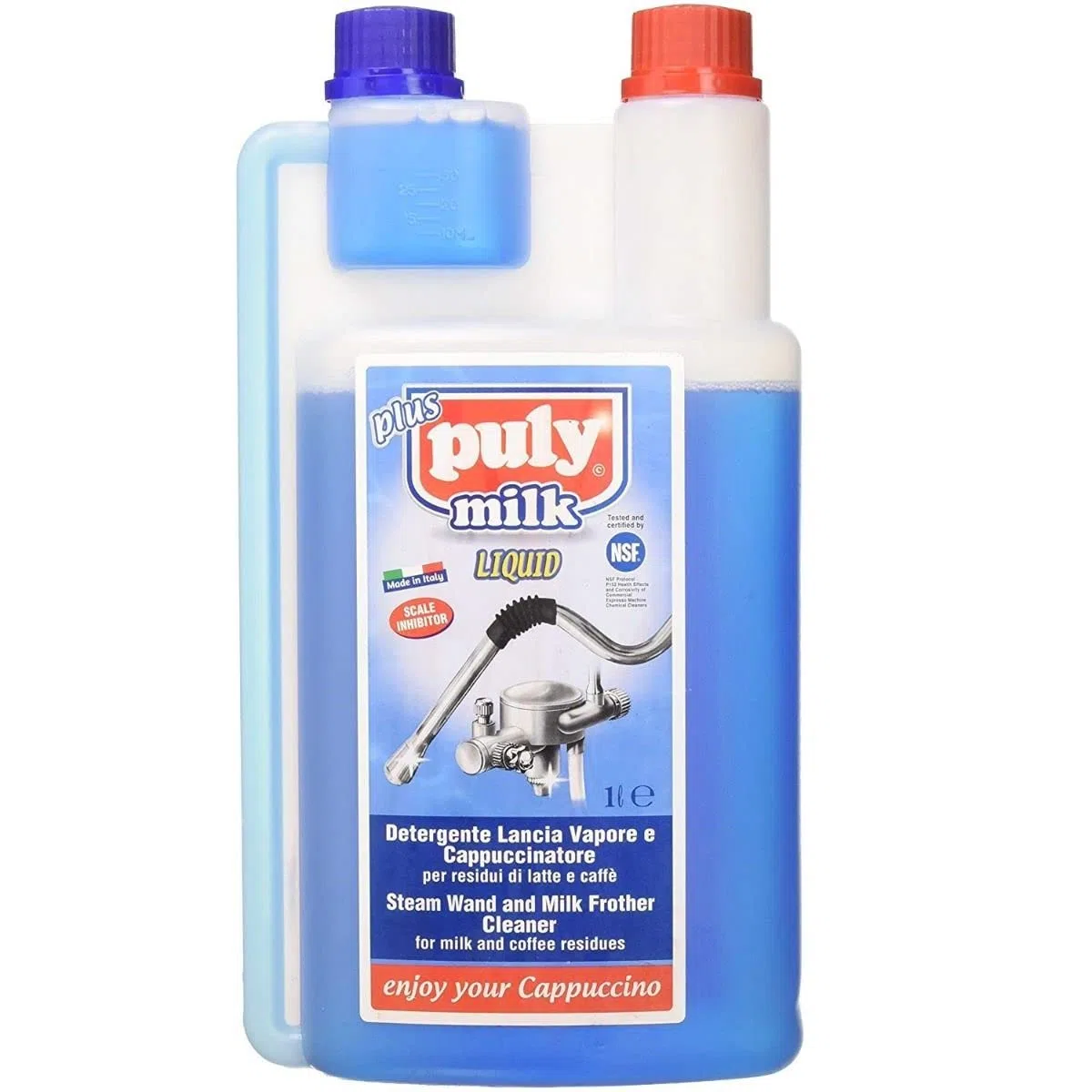 Puly Caff Milk Plus - Limpiador líquido de espuma de leche y residuos, detergente para máquinas de café espresso, sistemas y equipos, 1000 ml