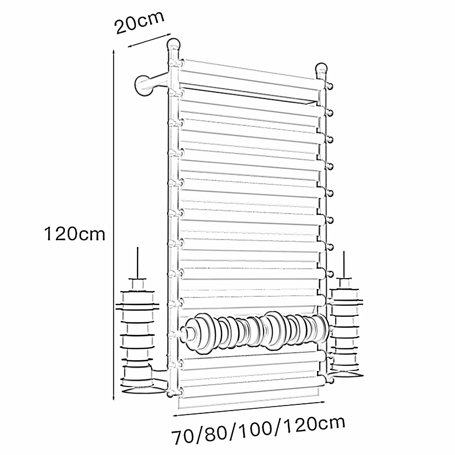 Estantes de pared de 12 niveles para carretes de papel pintado, bufandas de celofán y papel de envoltura de flores, ideal para manualidades y tiendas de regalos