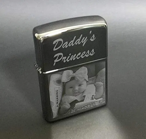 Mechero Personalizado con Texto y Dibujo - Encendedor Gasolina Personalizado con Foto - Grabado con Texto o Dibujo Cumpleaños, Aniversario, Dia del Padre