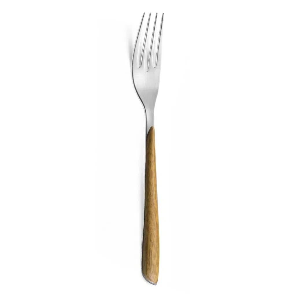 AMEFA ECLAT NATURE - Cubertería para 4 personas (aspecto de madera/marrón), 16 piezas, con vetas finas de acero inoxidable 18/0, inoxidable y pulido brillante, apto para lavavajillas, juego de