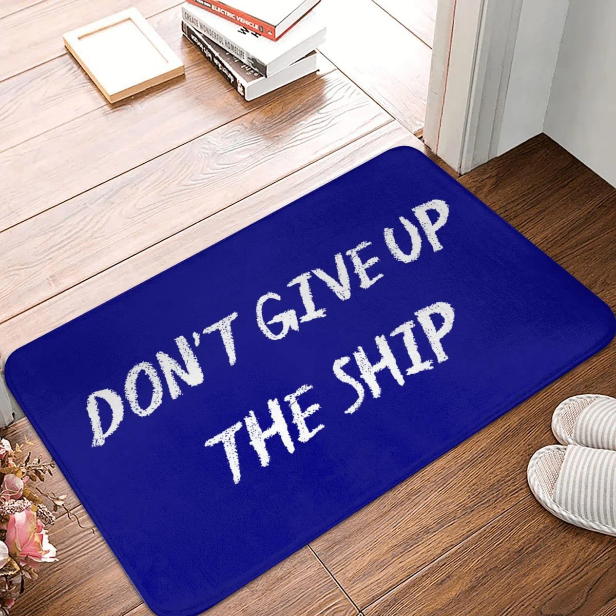 Felpudo de invierno para exteriores con texto en inglés "Don'T Give Up The Ship", decoración de habitación (50 x 80 cm)