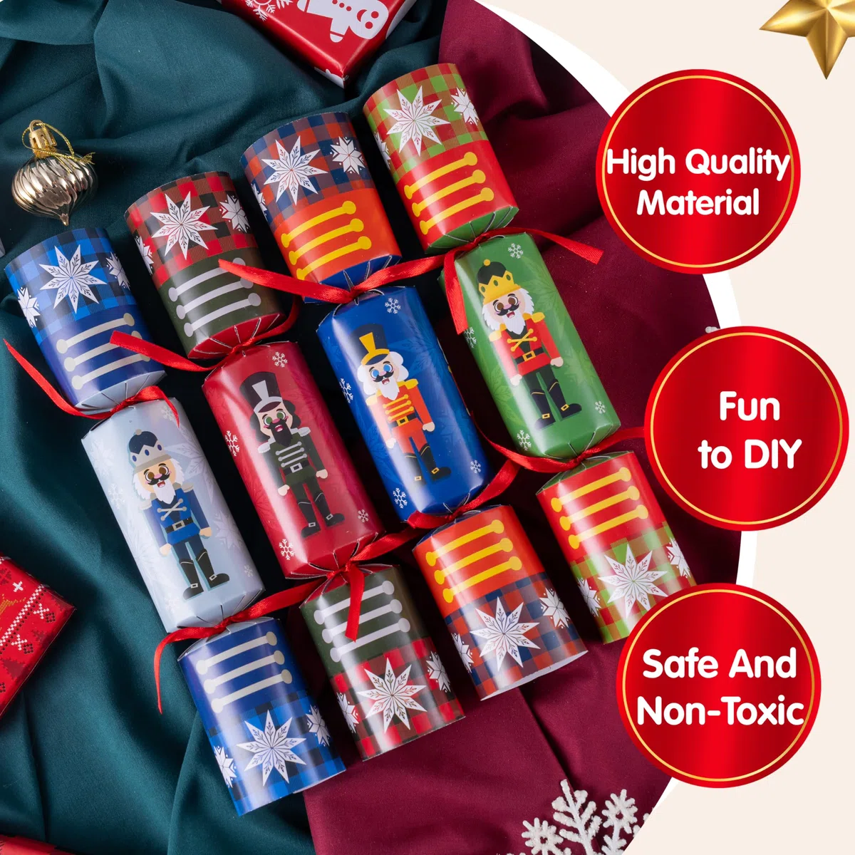 JOYIN Paquete de 8 recuerdos de fiesta de Navidad, diseño de cascanueces, recuerdos de mesa de fiesta con suministros de fiesta para niños y adultos, fiestas de Navidad, cenas y vacaciones