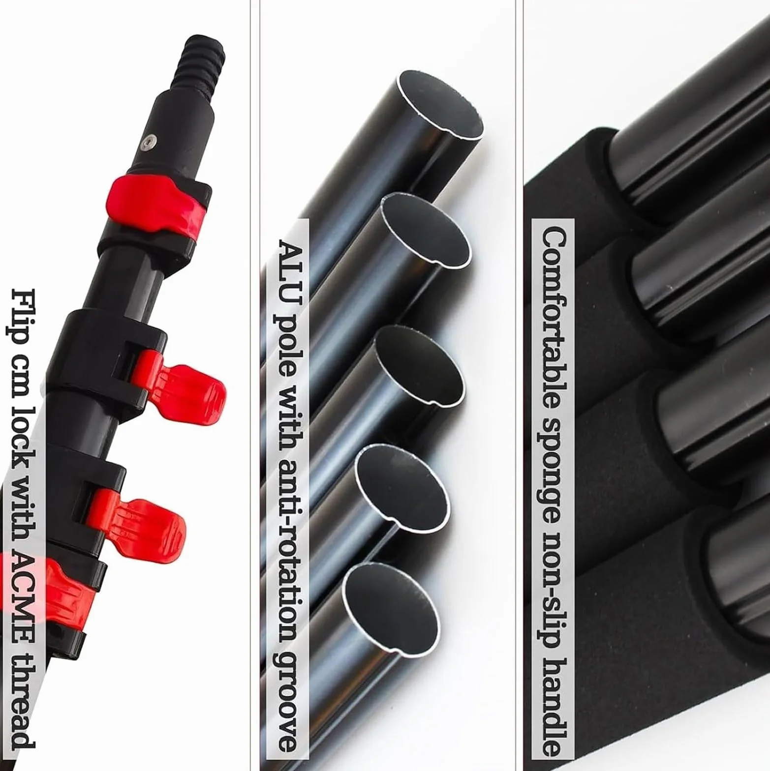 Teles - Kit de limpieza de ventanas de 19 pies, cepillo de canalón de 35 cm, herramienta de limpieza para uso doméstico y exterior