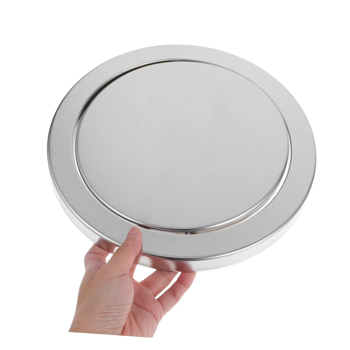 Ciieeo Tapa Redonda para Cubo de Basura Inoxidable Diseño Abatible Empotrado para Papelera de Cocina y Baño Instalación Ahorra Espacio Minimalista y Elegante