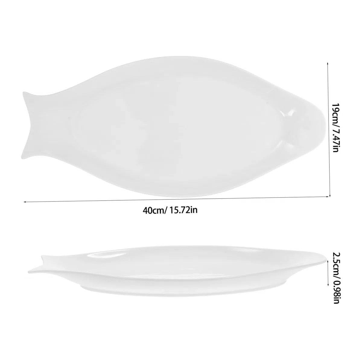 Toyvian Vajilla de Pescado Ovalada de Cerámica de 16 Pulgadas Diseño Sencillo Adecuado para Servir Aperitivos Hogar o Restaurante