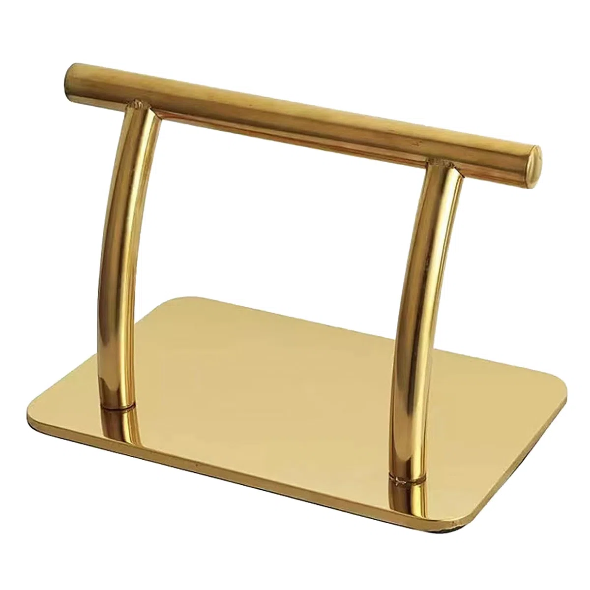 Reposapiés de acero inoxidable, reposapiés profesional móvil, piezas de pedal para peluquería, belleza, spa, masaje de uñas, sillas de salón, 29,8 cm x 18,9 cm x 20 cm (dorado)