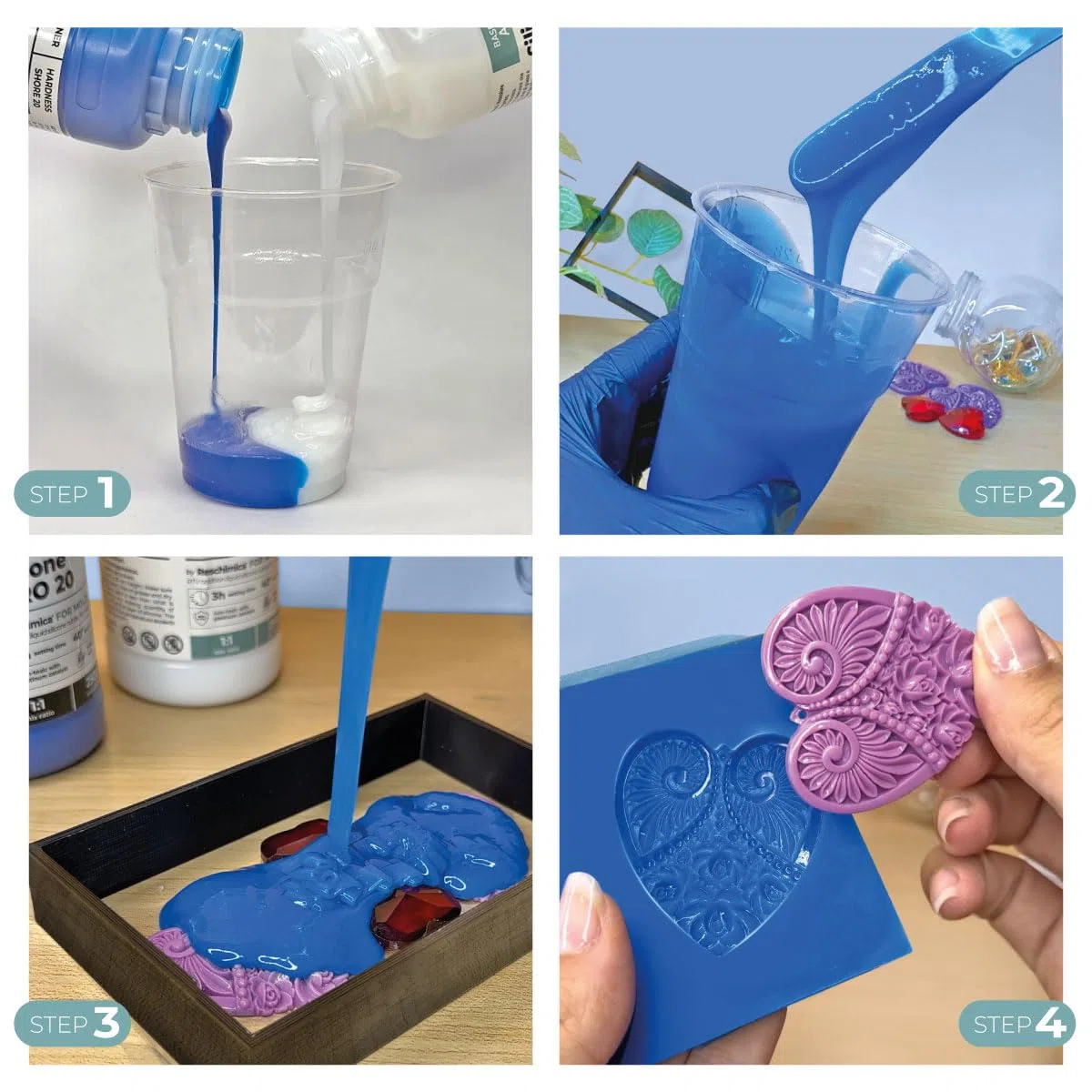 RESCHIMICA Silicona para Moldes Resistentes R PRO 20 (500 gr) Silicona Platino Para Hacer Moldes No Tóxica 1:1 Fácil de Usar Rápida Dureza Media 20 Shore para Resina Yeso y Fundición