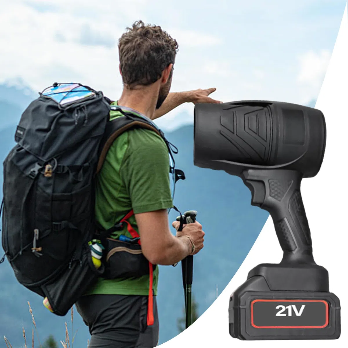 Soplador De Mano Ventilador de Mano Eléctrico Portátil Inalámbrico Turbo | Soplador de hojas eléctrico Para Jardín Patio Nieve Paisajismo Exterior Otoño Invierno Garaje