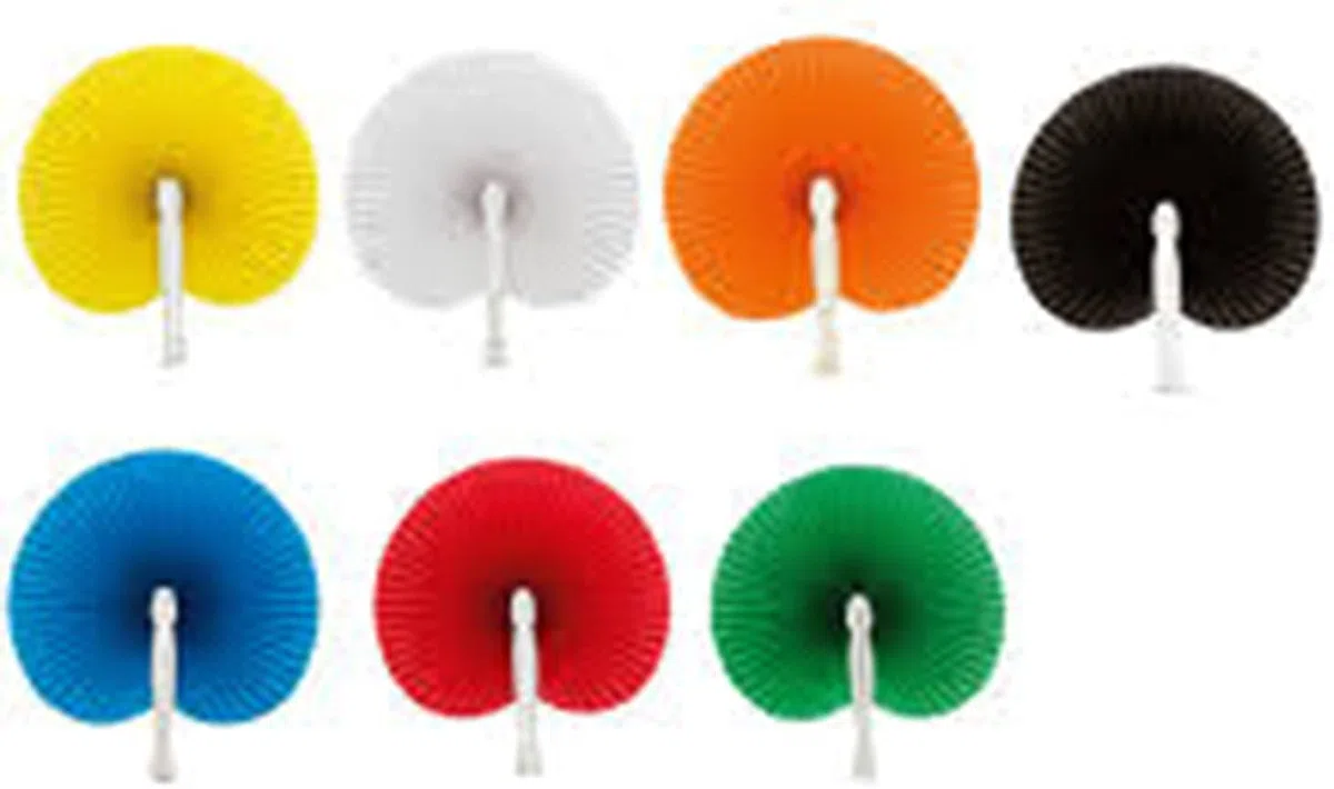 Pack 100 Pai Pai de Papel Plegable Redondo surtido en colores. Abanicos de Boda Fiesta Cumpleaños Ceremonia Matrimonio Paper Fan - Abanicos de papel bodas (100)