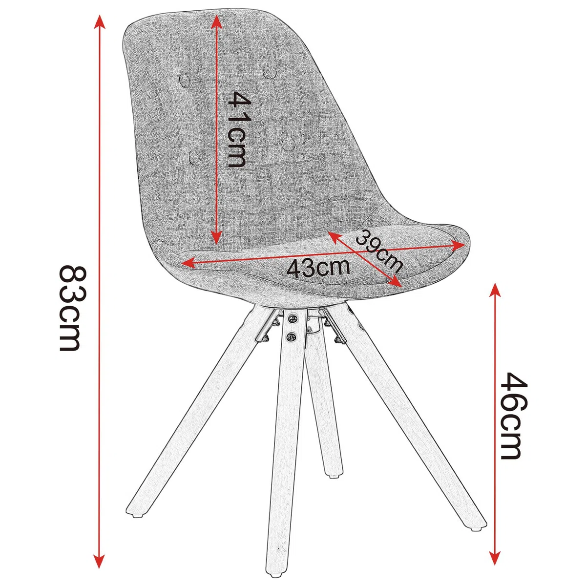 WOLTU Juego de 2 Silla de Comedor,Lino,Gris | Estilo Vintage,Pata de Madera, Maciza con Respaldo