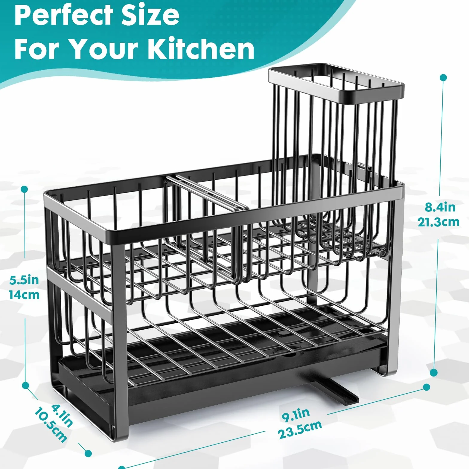 Sinnsally Organizador de fregadero de cocina, 2 niveles para fregadero de cocina, soporte de esponja, organizador de acero inoxidable, soporte para detergente, organizador de cocina, utensilios de