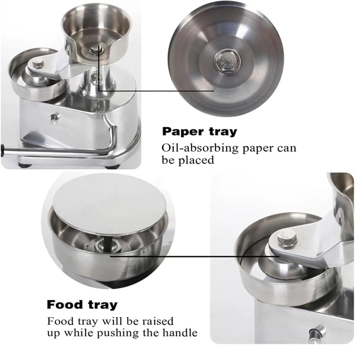 Máquina para hacer hamburguesas, prensa de acero inoxidable para hamburguesas caseras, solución fácil de formar hamburguesas para restaurantes y camiones de comida, diámetro