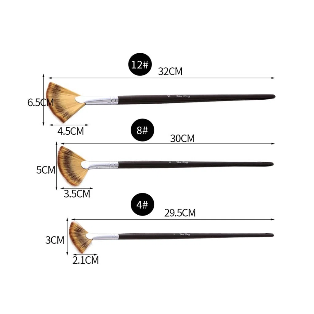 Pincel Festoneado de Pelo de Nailon Pincel de Acuarela para Pastel Juego de Pinceles para óleo Madera,