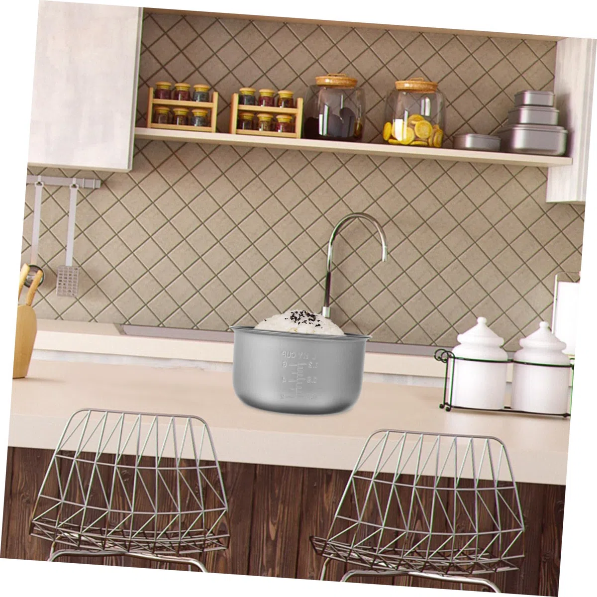 CLISPEED Olla Interior para Olla Arrocera Eléctrica 3l Revestimiento Antiadherente y Gran Capacidad, Accesorio de Cocina Multifunción para Cocinar Arroz y Sopa Hogar Varios Estilos