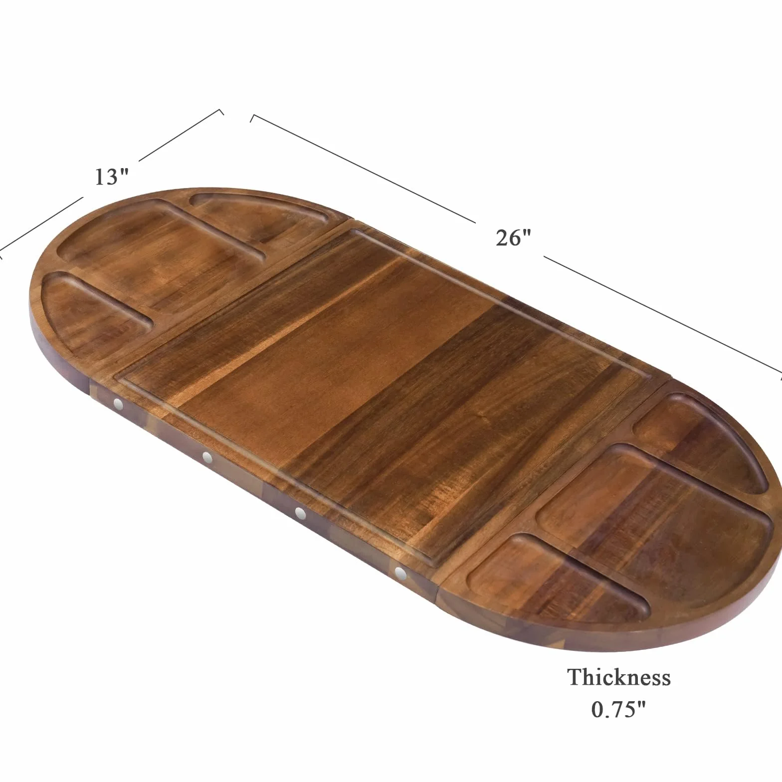 Tablas de embutidos de acacia grande y tabla de queso, juego de regalo de 3 piezas de tablero magnético largo y redondo, tabla de pastoreo de madera de acacia, bandeja de servir de madera para fiestas
