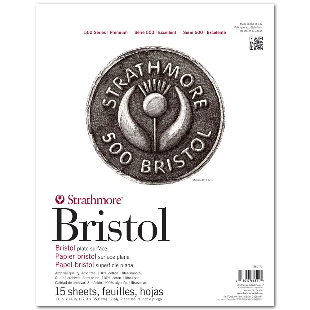 Strathmore Serie 500 Bristol, papel, plato, 2 capas, 11 x 14