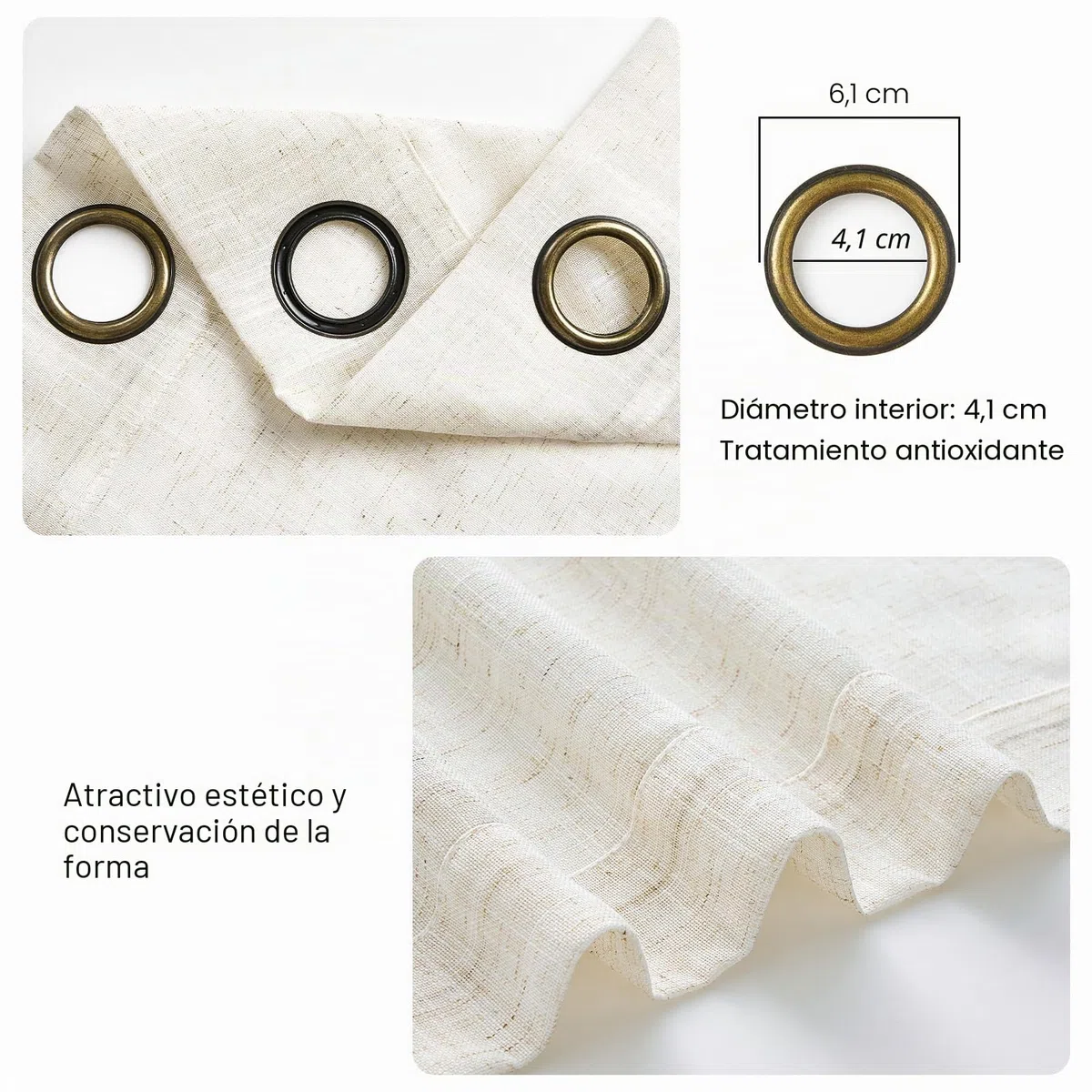 Topfinel Cortinas Salon Modernas 2 Piezas Cortina Dormitorio Visillo Lino para Infantiles Habitacion de Raya Gasa Suave Translucidas Boho Cortinas con Ojales Decorativas Lino Natural 140x245cm