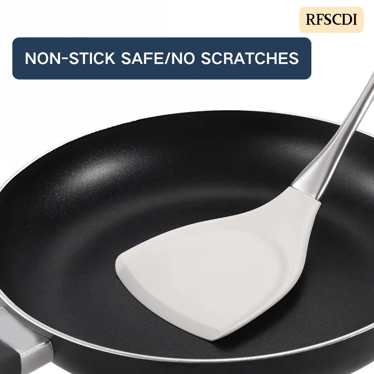 Set de utensilios de cocina de silicona con mango de acero inoxidable, utensilios de cocina de silicona con mango de acero inoxidable, apto para lavavajillas, resistente al calor, juego de utensilios