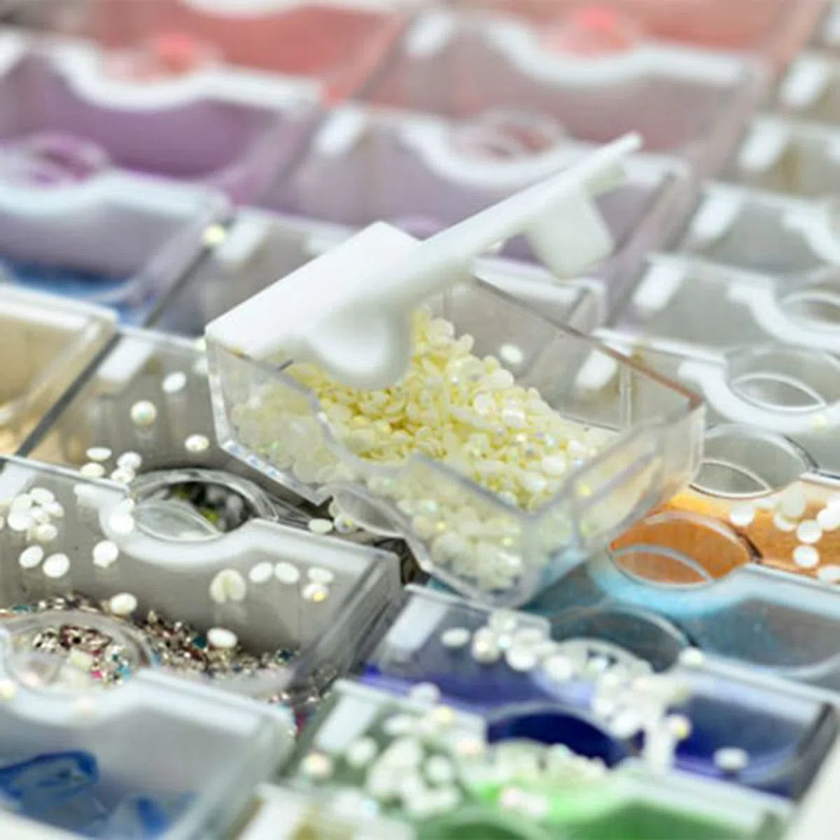 Contenedor de Almacenamiento de Diamante de 42 CuadríCulas, Caja Organizadora de PláStico, Herramienta de Pintura de Diamante Transparente