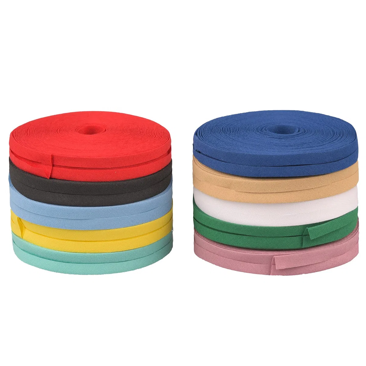 10 rollos de 10 colores dobles, cinta de bias para costura y dobladillo, encuadernación para acolchar