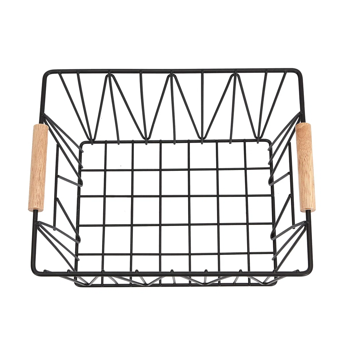 Amazon Basics Rectangular cestas de rejilla en, 3 Unidad, Estándar, color negro