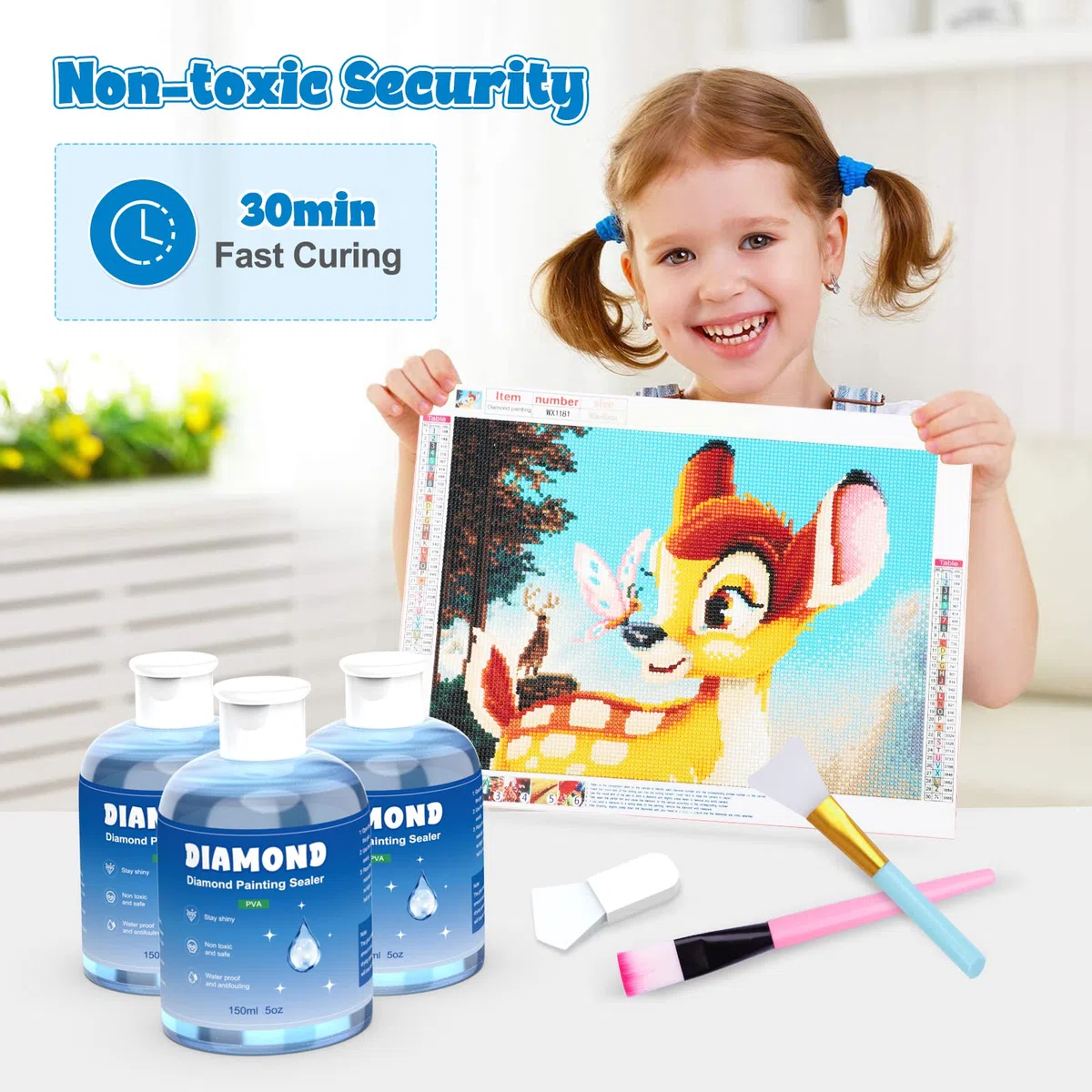 GHHKUD Sellador Transparente para Pintura de Diamante, Diamond Painting Kit Completo, Diamond Painting Accesorios, Protección para Fijar y Sellar Diamantes, para 5D Diamond Painting–450 ml