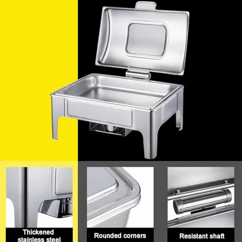 Juego de platos de buffet con cubiertas transparentes, calentadores de alimentos para catering, fiestas y restaurantes, para eventos y reuniones