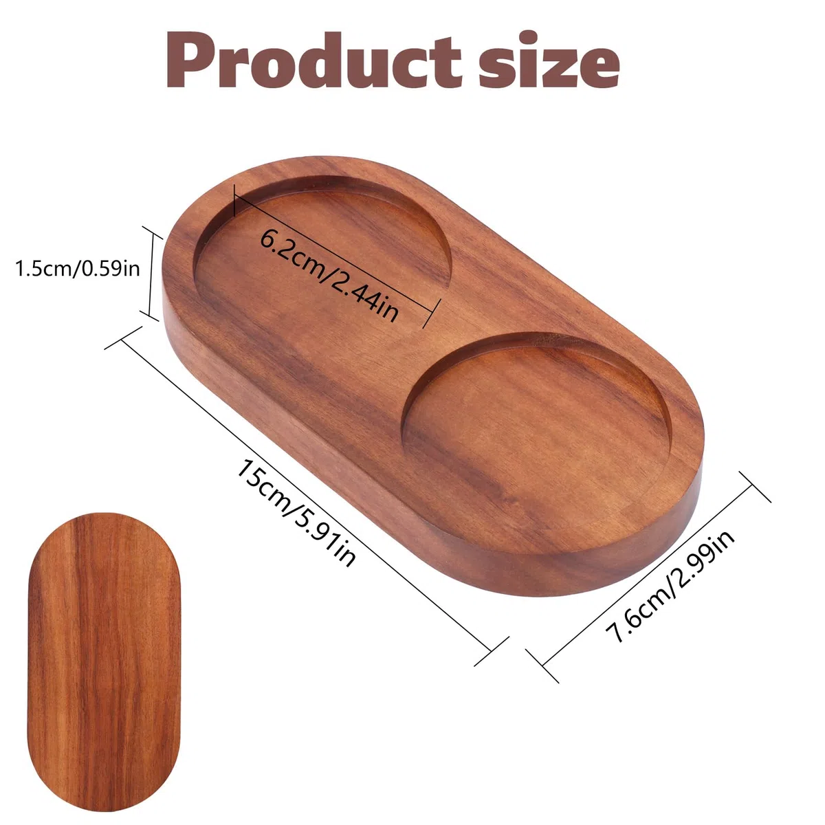 Bandeja para Molinillo de Sal y Pimienta, 2 Compartimentos Soporte Molinillo Pimienta General Soporte de Madera Sal Organizador Condimentos para Cocina Hogar y Suministros
