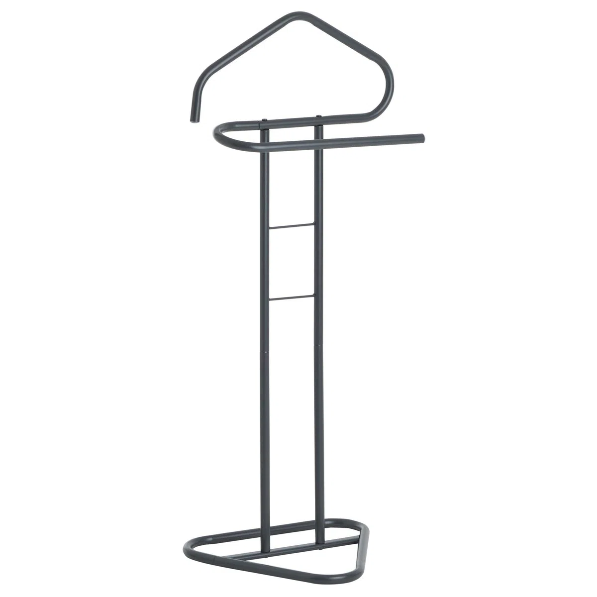IDIMEX Camilo Dressboy para hombre y mujer, práctico sirviente silencioso con percha, bonito mayordomo con soporte de bolsillo, soporte de ropa moderno, lacado en gris
