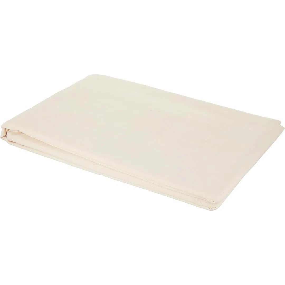 Genérico Cubre Canapé Cama Tejido Loneta con Fuelle Inglés, 50% Algodón 50% Poliéster, Cubre Somier, Color Crema, Cubre Canapé para Somier, Fabricado en España (150 x 190/200 x 30 cm, Beige)